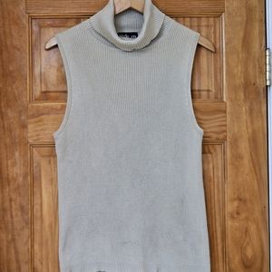 Style & Company Light Green Sleeveless Mockneck Turtleneck Sweater, Size L